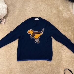 Coach Men's Navy Pixel Dino Crewneck Sweater